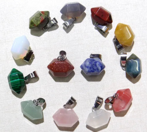 24pcs- Tiny Natural stone Quartz Crystal pendant for diy Jewelry making necklace Accessories