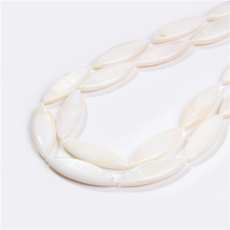 Natural Long Horse Eye Shell Beads White Spacer Loose Pearl of Mother Bead For Jewelry Making DIY - 1 strand