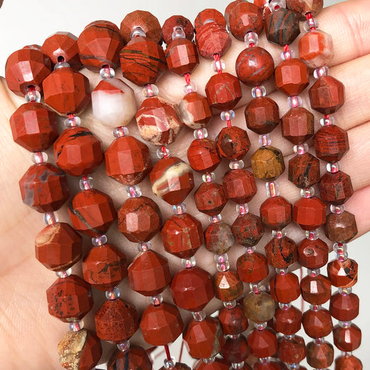 Red Jasper Natural Gemstone Faceted Beads