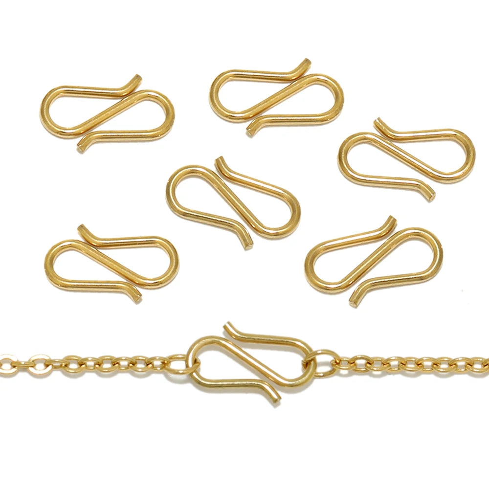 20pcs Stainless Steel/Gold Plated S Shape Clasps DIY Necklace Hooks Connectors