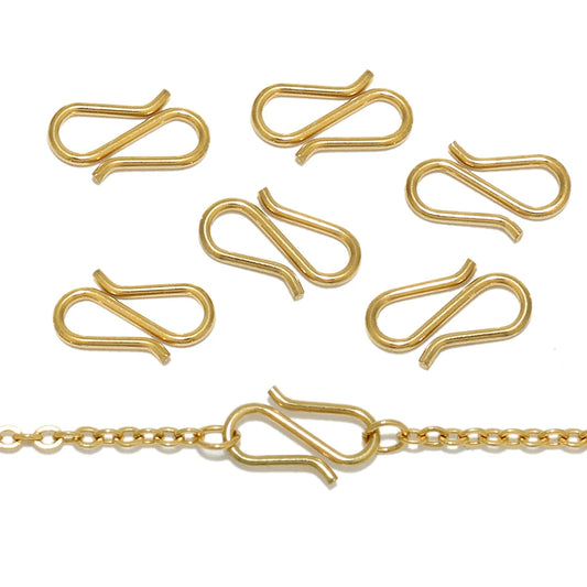 20pcs Stainless Steel/Gold Plated S Shape Clasps DIY Necklace Hooks Connectors