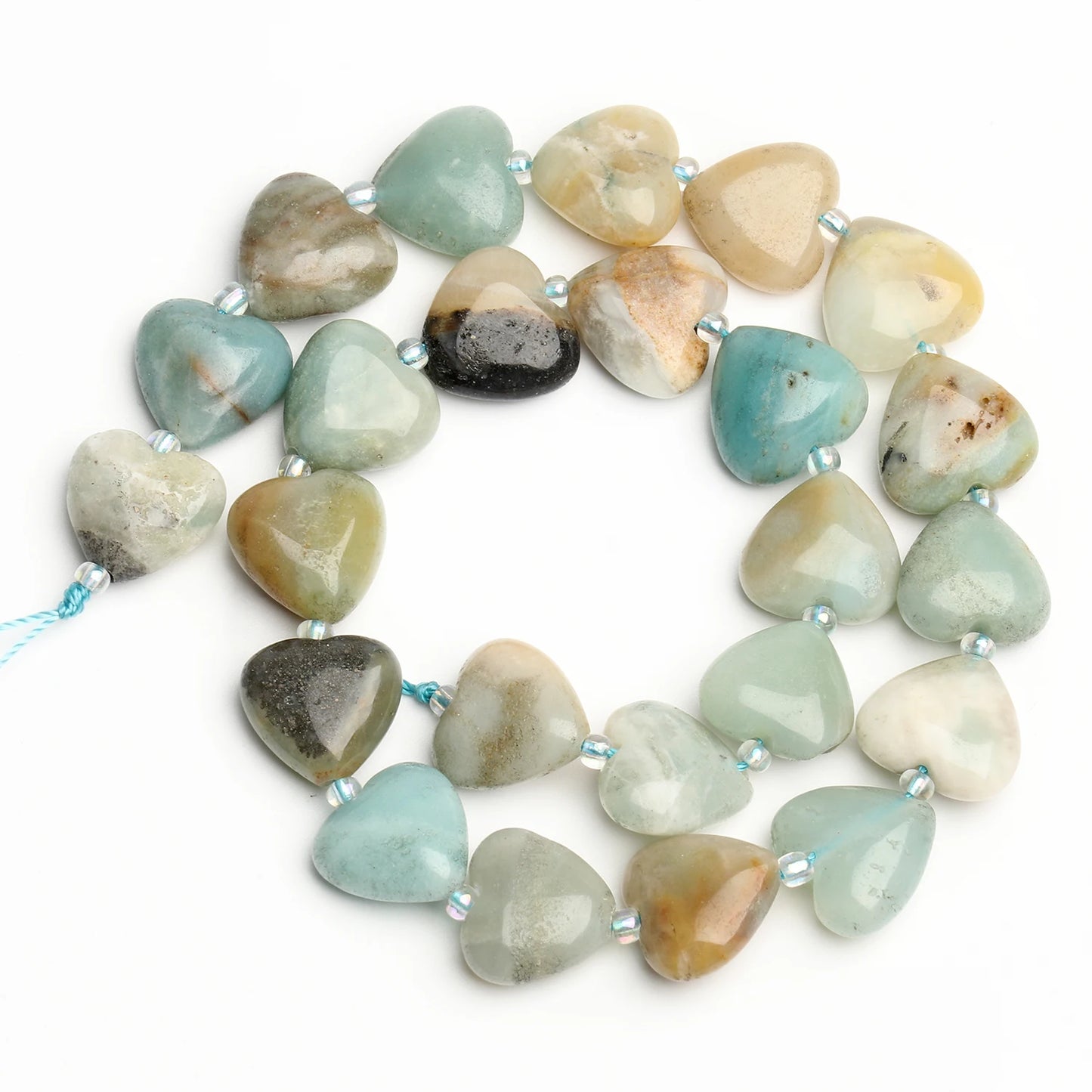 14mm AA Love Heart Natural Stone Loose Beads for Jewelry Making Diy approx 23pcs