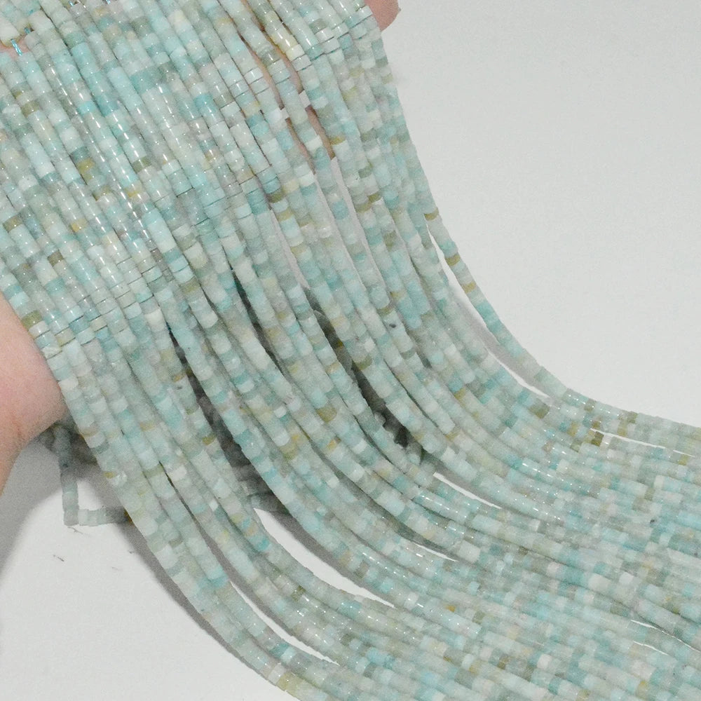 Natural Amazonite Flat Tube / Heishi Beads 2x4mm