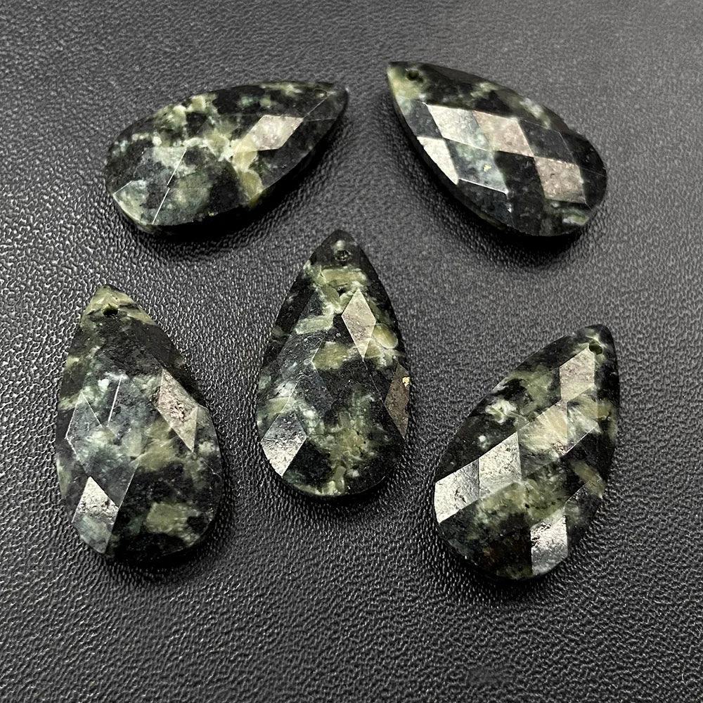 2PCS Natural Water Drop Stone 13X25mm Faceted Top Drilled Pendant Earrings Charm