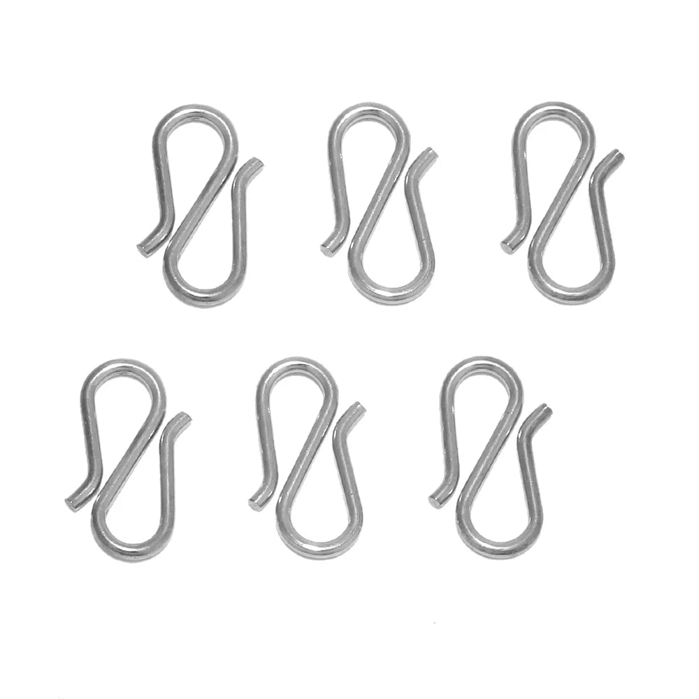 20pcs Stainless Steel/Gold Plated S Shape Clasps DIY Necklace Hooks Connectors