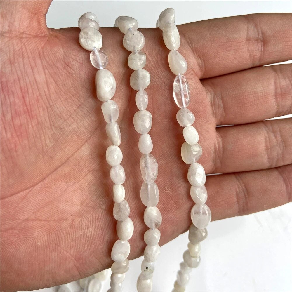 Natural Irregular Chip Stone Beads Colorful Gravel Aquamarine Amazonite Gems Beads  For Jewelry Making DIY  15" strand