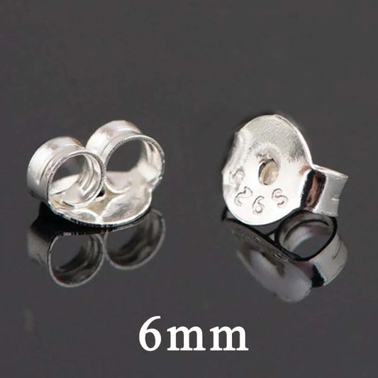 Larg Size Solid 925 Sterling Silver Earring Stopper Safety Backs Round Earring Plugs Jewelry Components