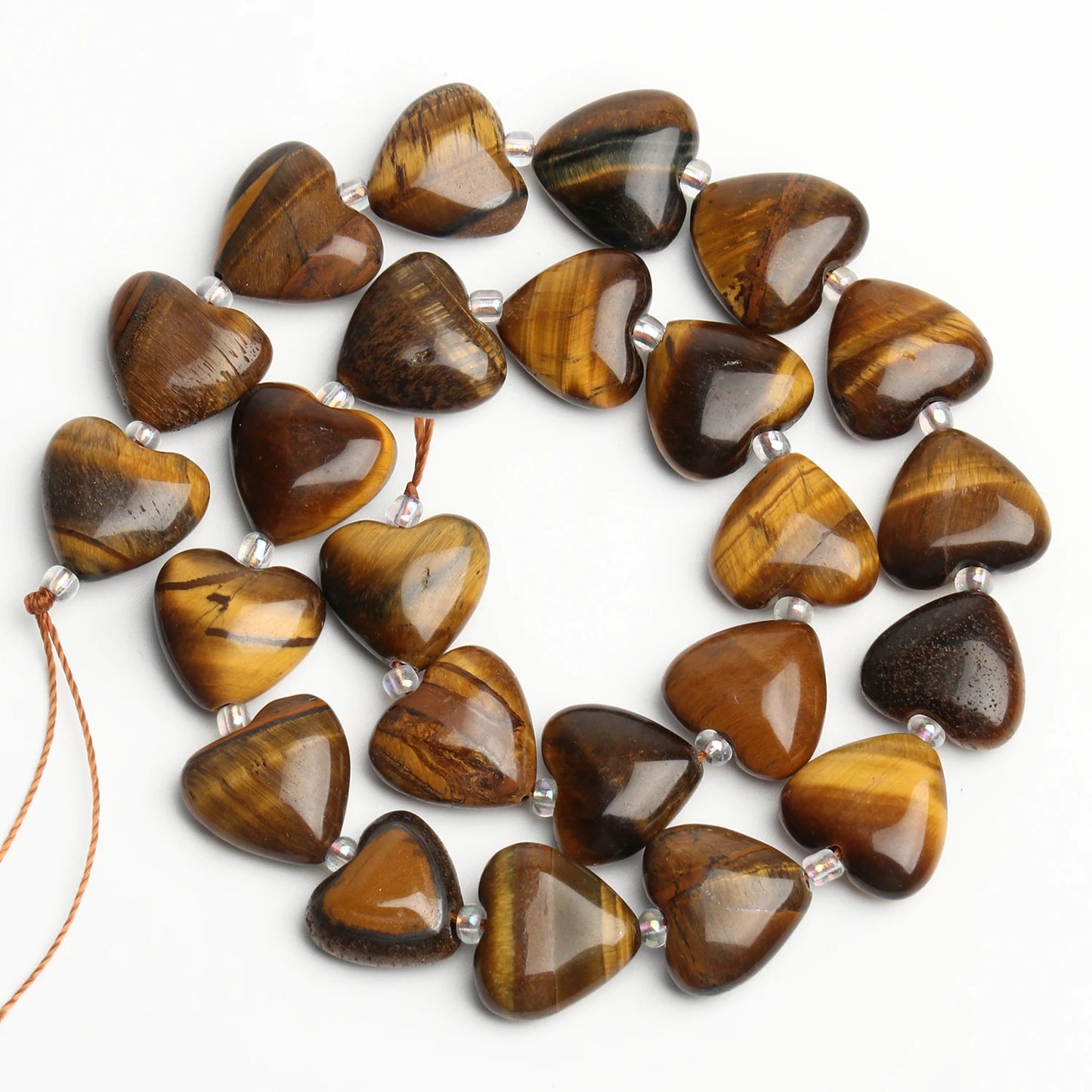 14mm AA Love Heart Natural Stone Loose Beads for Jewelry Making Diy approx 23pcs