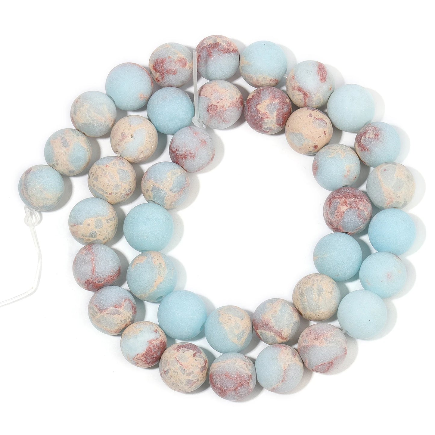 Natural Stone Matte Dull Polish Snakeskin Jaspers Beads For Jewelry Making  15''