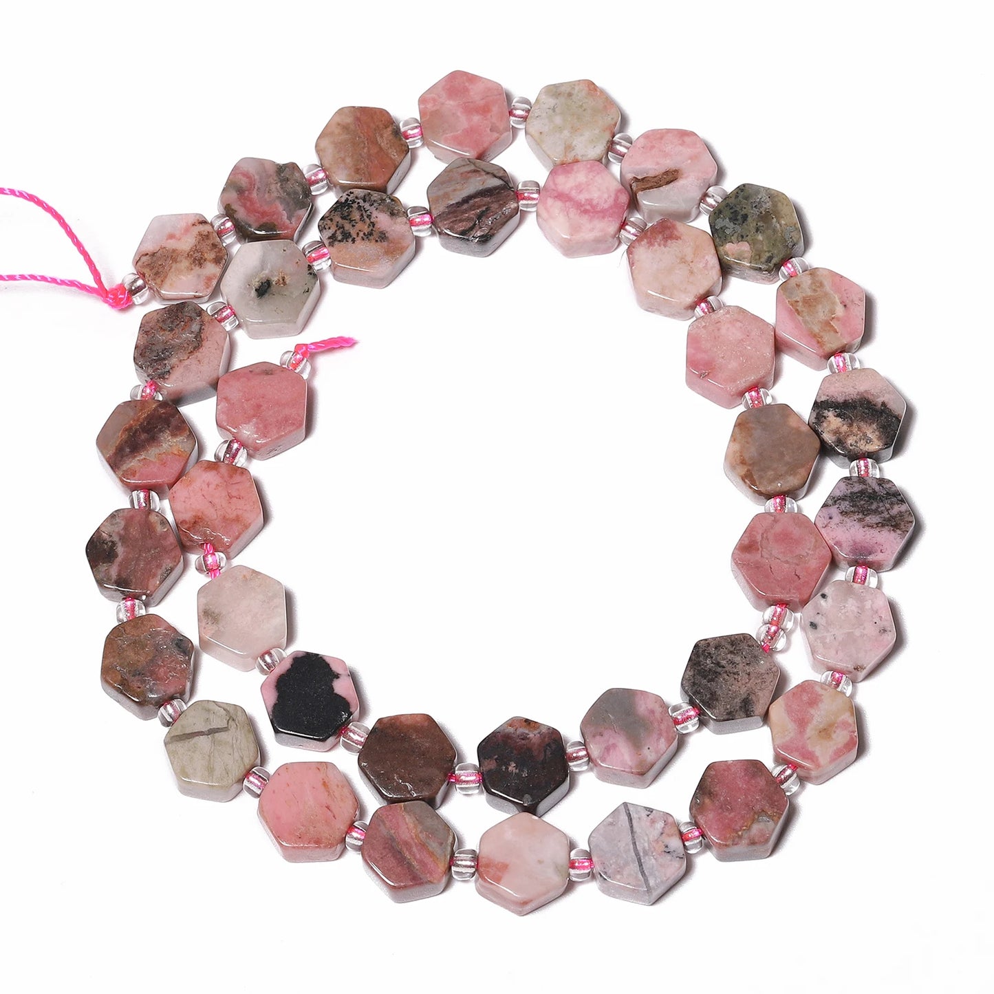 AAA Hexagon Natural Stone Rhodonite Beads 9x5mm
