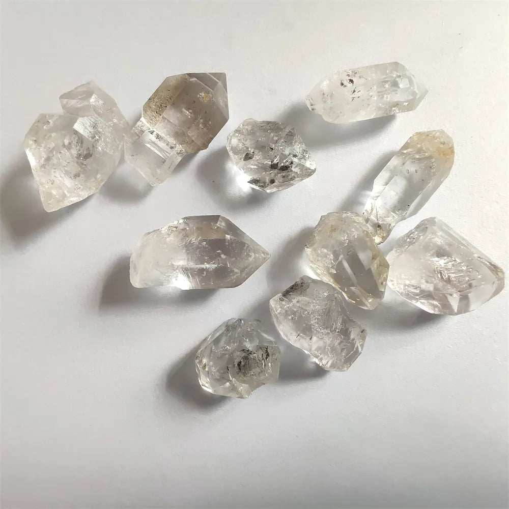 Herkimer Natural Clear Crystal White Quartz Cluster Points Pillar Column Terminated Wand Specimen Healing Reiki Mineral