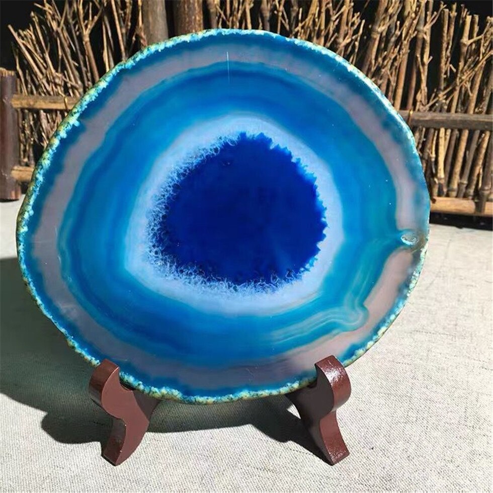 12-20CM Large Crystal AGATE SLAB Geode Slice Mineral Coaster Healing Reiki Decoration