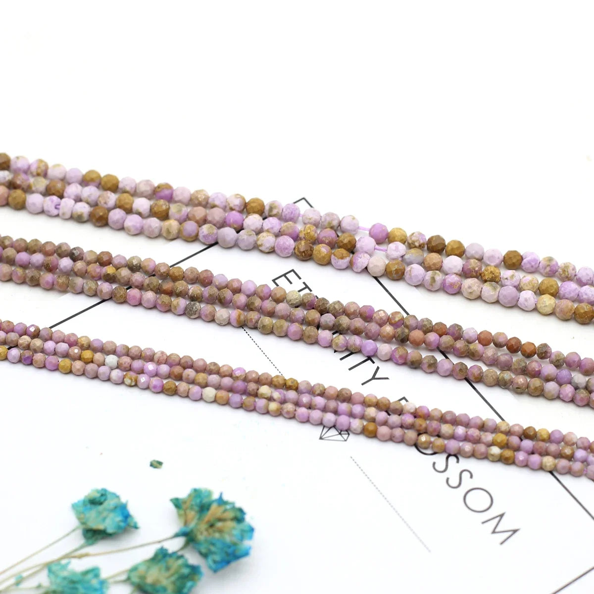 Purple Mica Lepidolite Natural Stone Round Loose Small Beads for Jewelry Making