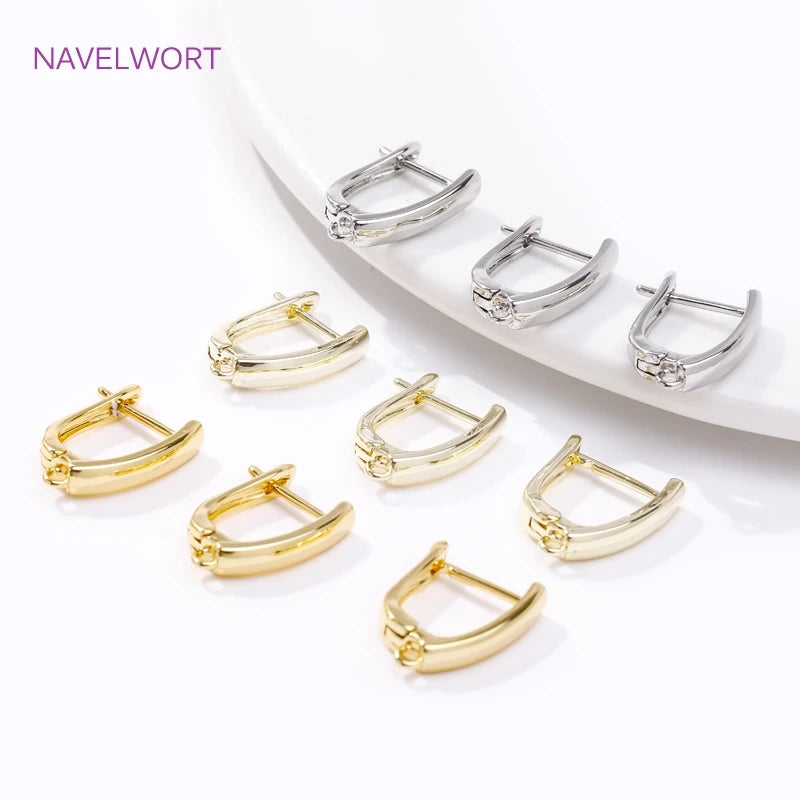18K Gold Plated/Rhodium Smooth Earring Hook Clasps High Quality Ear Wire Hooks