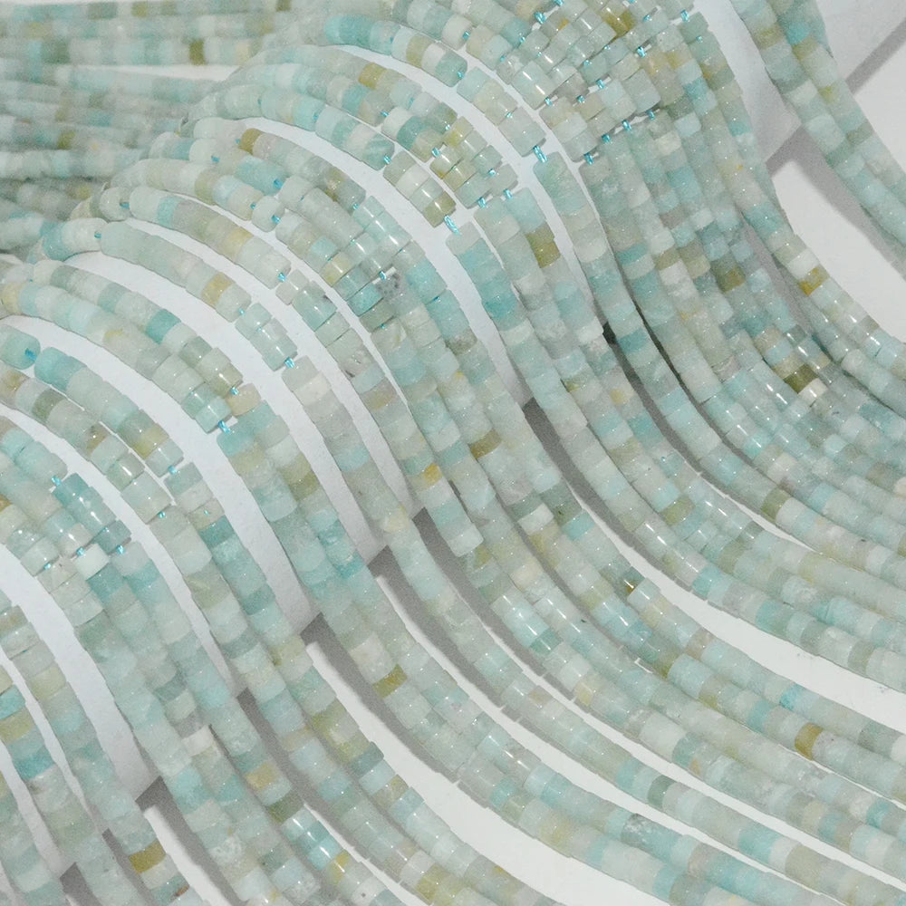 Natural Amazonite Flat Tube / Heishi Beads 2x4mm