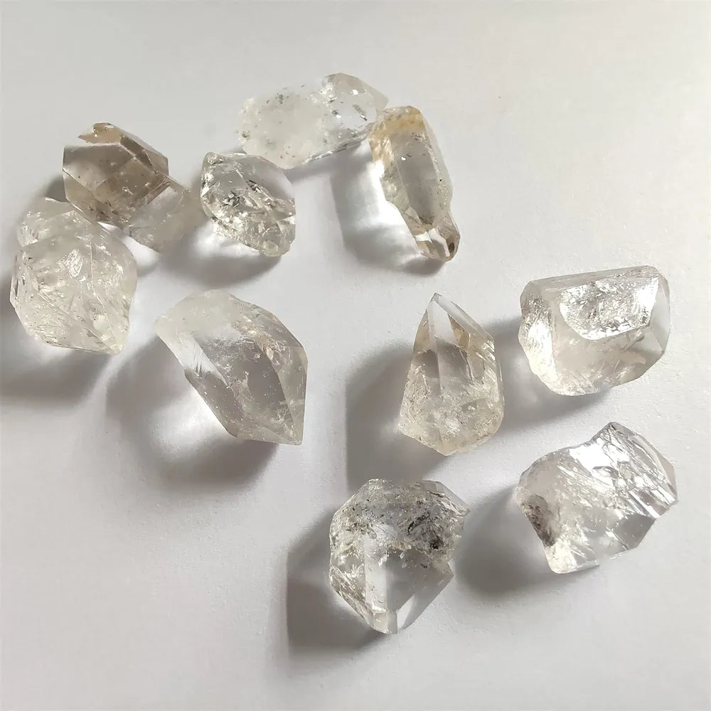 Herkimer Natural Clear Crystal White Quartz Cluster Points Pillar Column Terminated Wand Specimen Healing Reiki Mineral