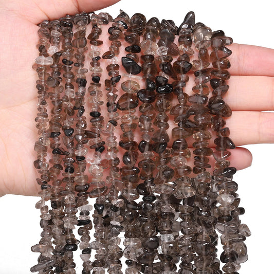 3-5mm, 5-8mm Irregular Natural Smoky Quartz Beads Gravel Loose Beads