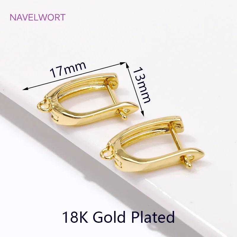 18K Gold Plated/Rhodium Smooth Earring Hook Clasps High Quality Ear Wire Hooks