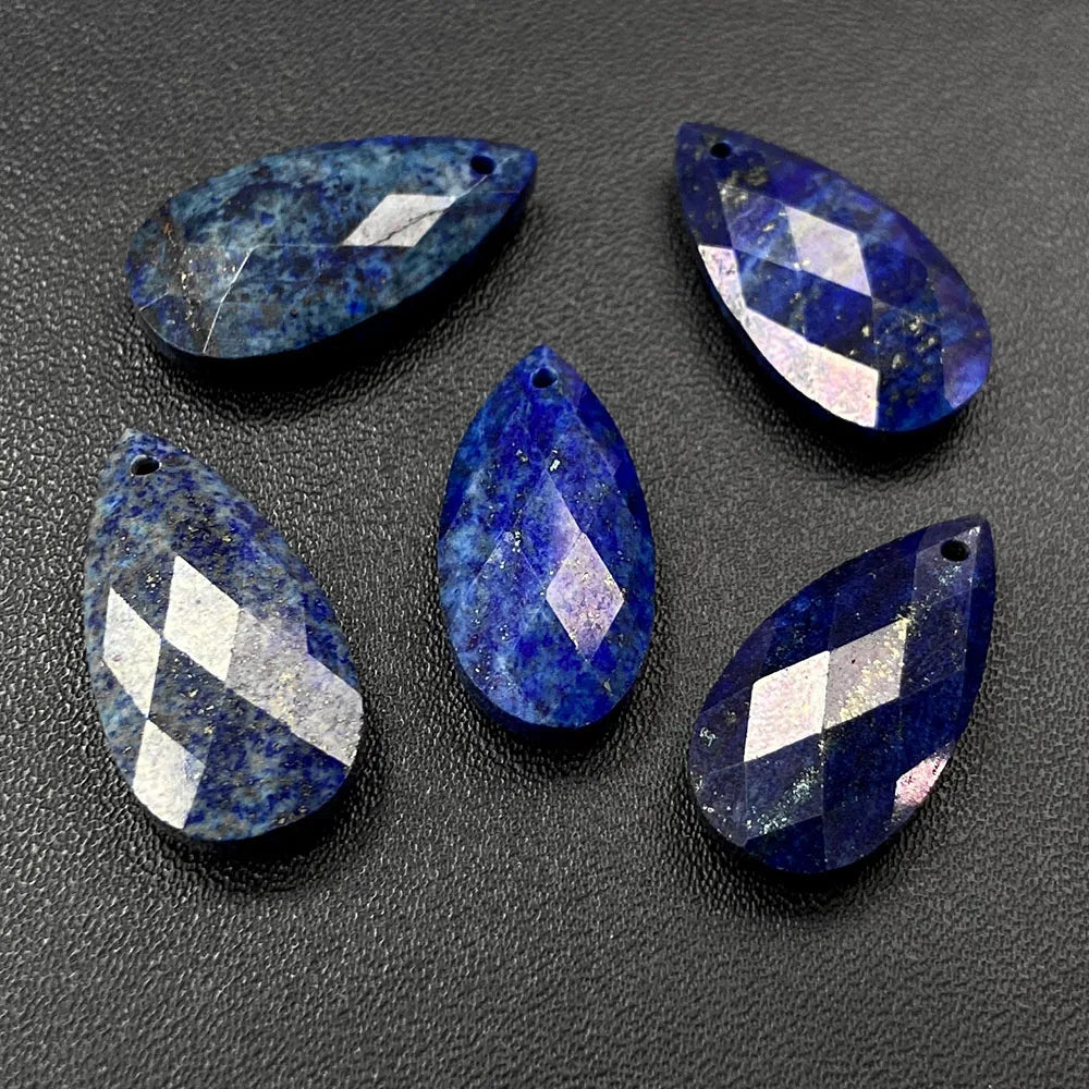 2PCS Natural Water Drop Stone 13X25mm Faceted Top Drilled Pendant Earrings Charm