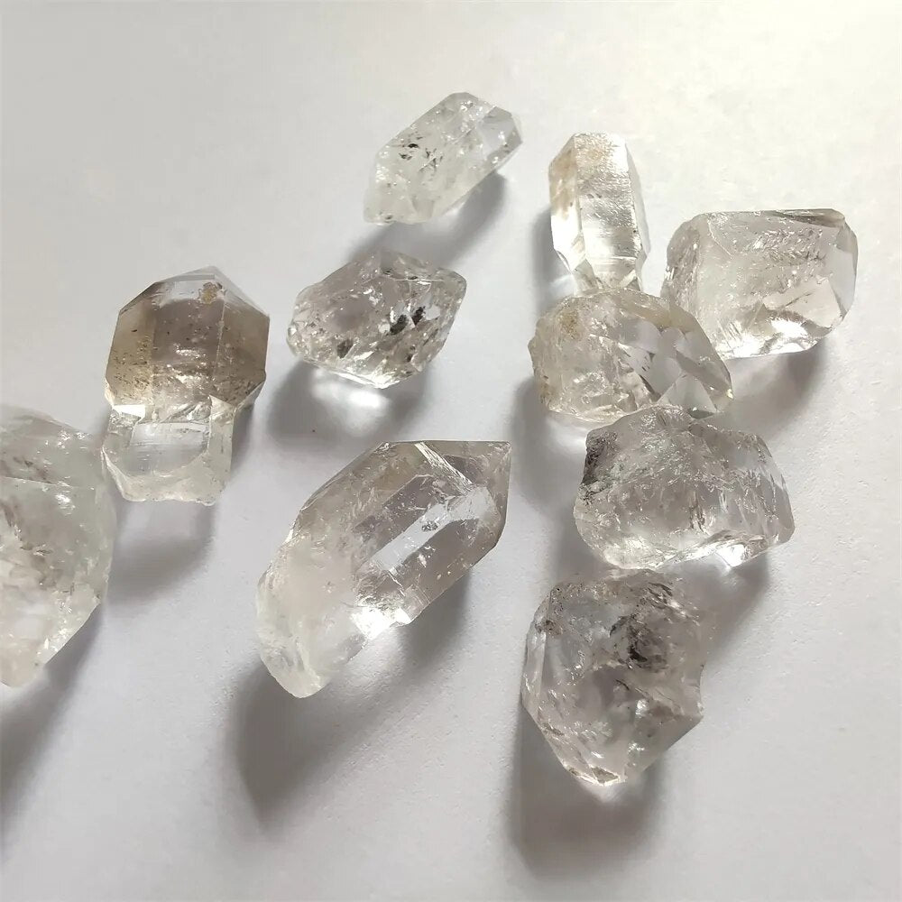 Herkimer Natural Clear Crystal White Quartz Cluster Points Pillar Column Terminated Wand Specimen Healing Reiki Mineral