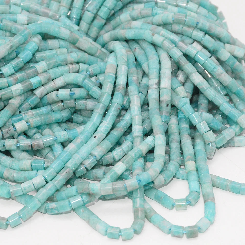 Natural Amazonite Flat Tube / Heishi Beads 4mmx4mm