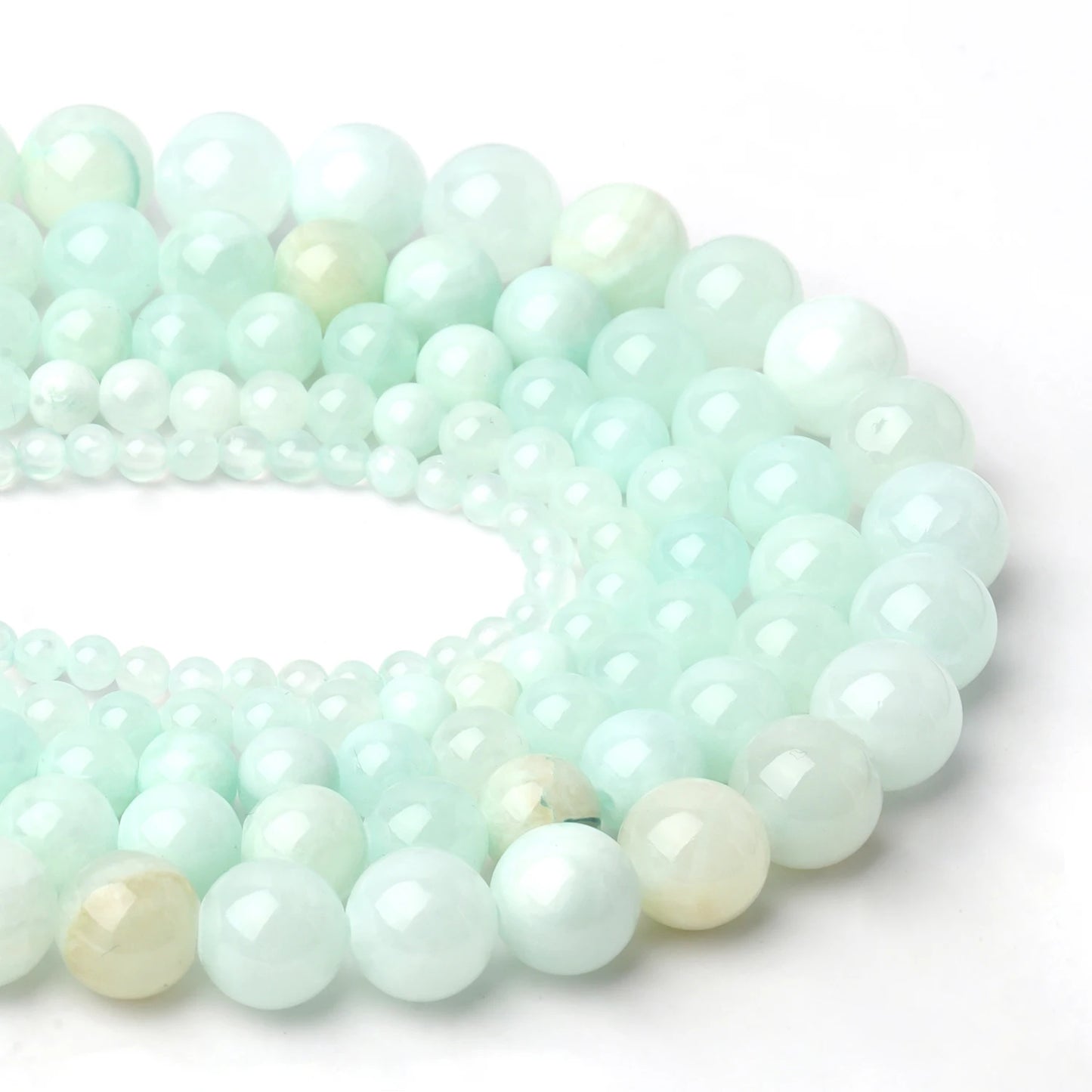 4/6/8/10/12mm Light Blue Chalcedony Beads Natural Stone Round Loose Beads 15''