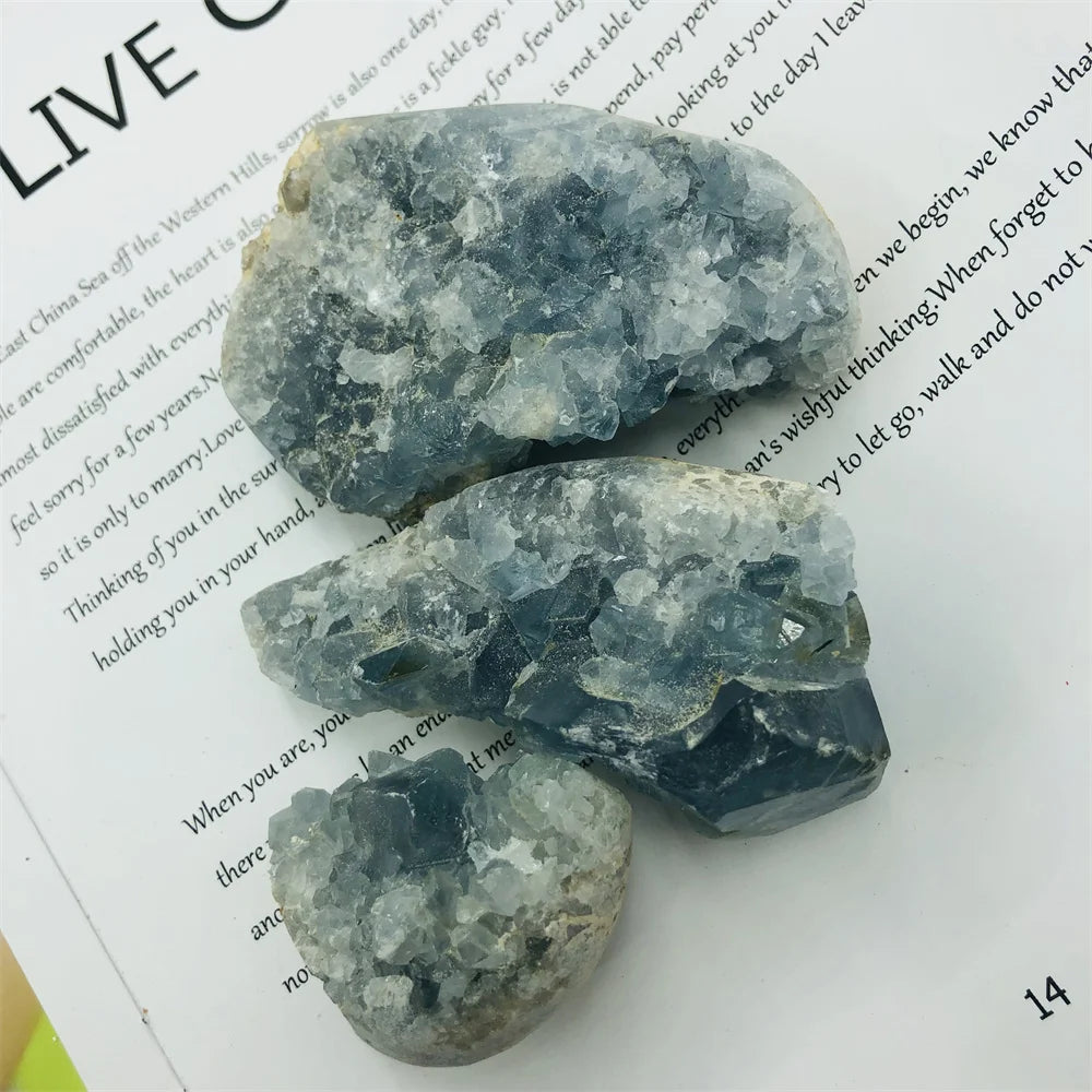 Madagascar Natural Blue Celestite Crystal Cluster Mineral Specimen For Decoration Home Decor