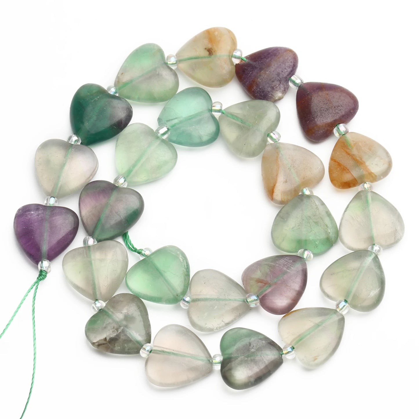 14mm AA Love Heart Natural Stone Loose Beads for Jewelry Making Diy approx 23pcs