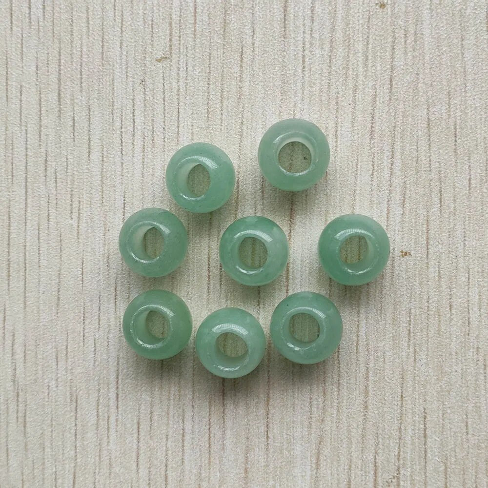 30pcs natural stone mixed round shape big hole Charms beads 12mm For Jewelry accessories making  wholesale