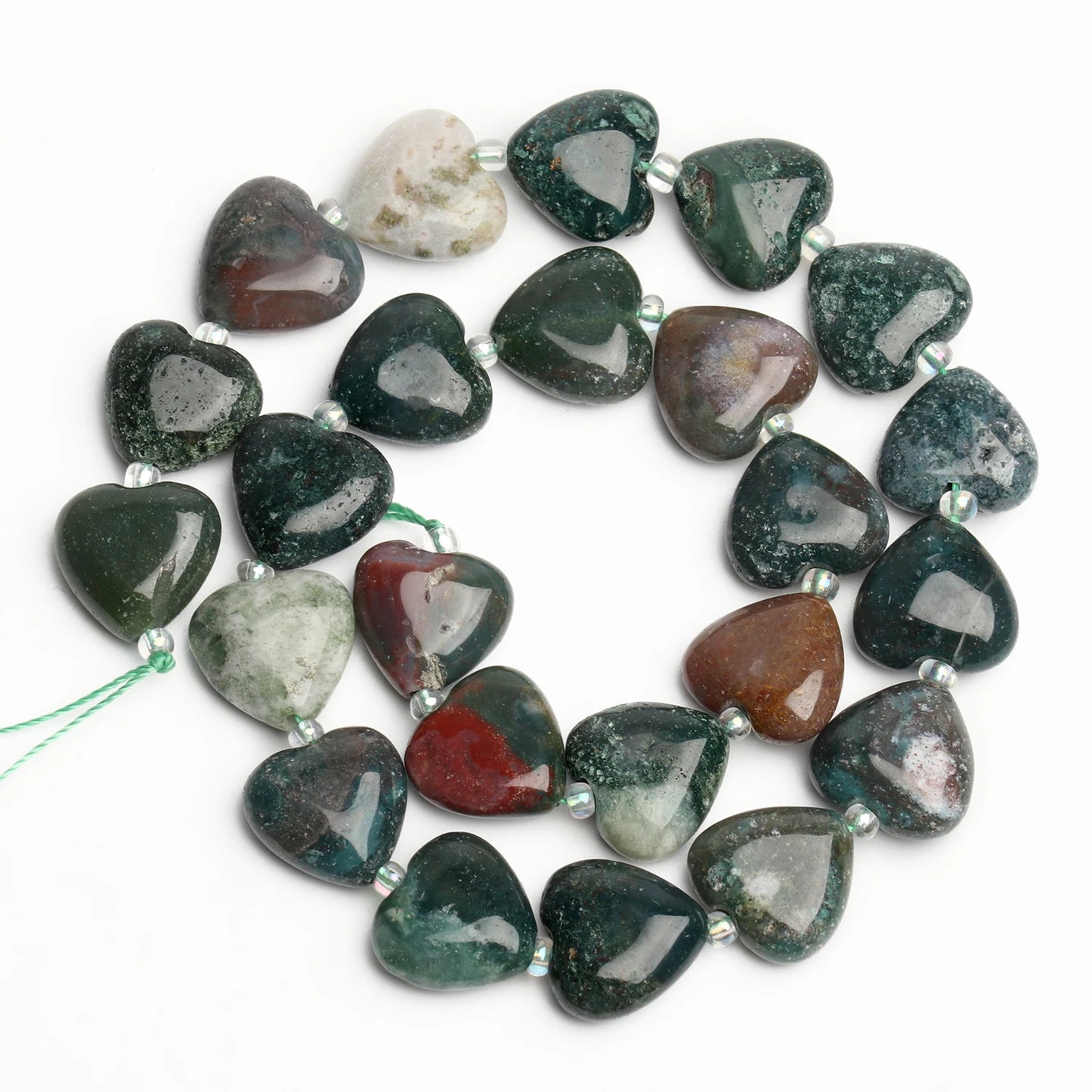 14mm AA Love Heart Natural Stone Loose Beads for Jewelry Making Diy approx 23pcs