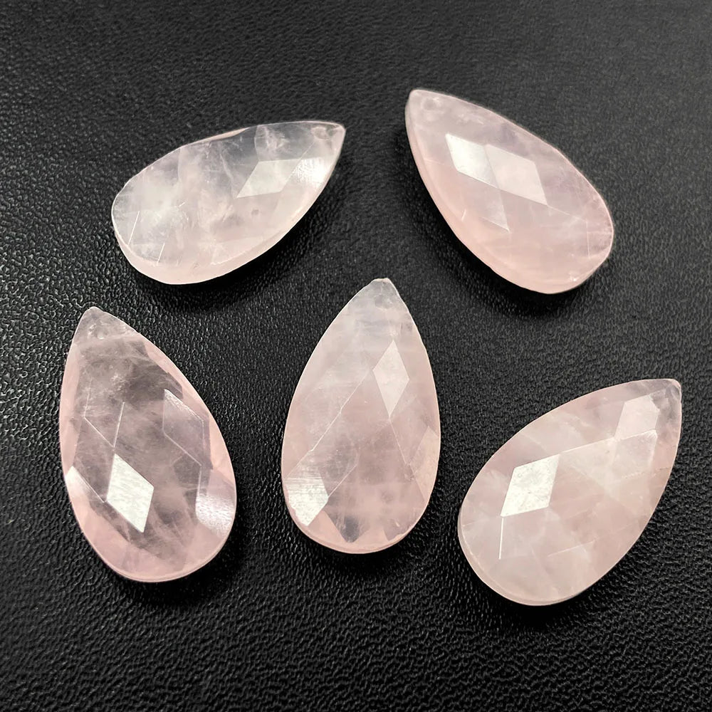 2PCS Natural Water Drop Stone 13X25mm Faceted Top Drilled Pendant Earrings Charm