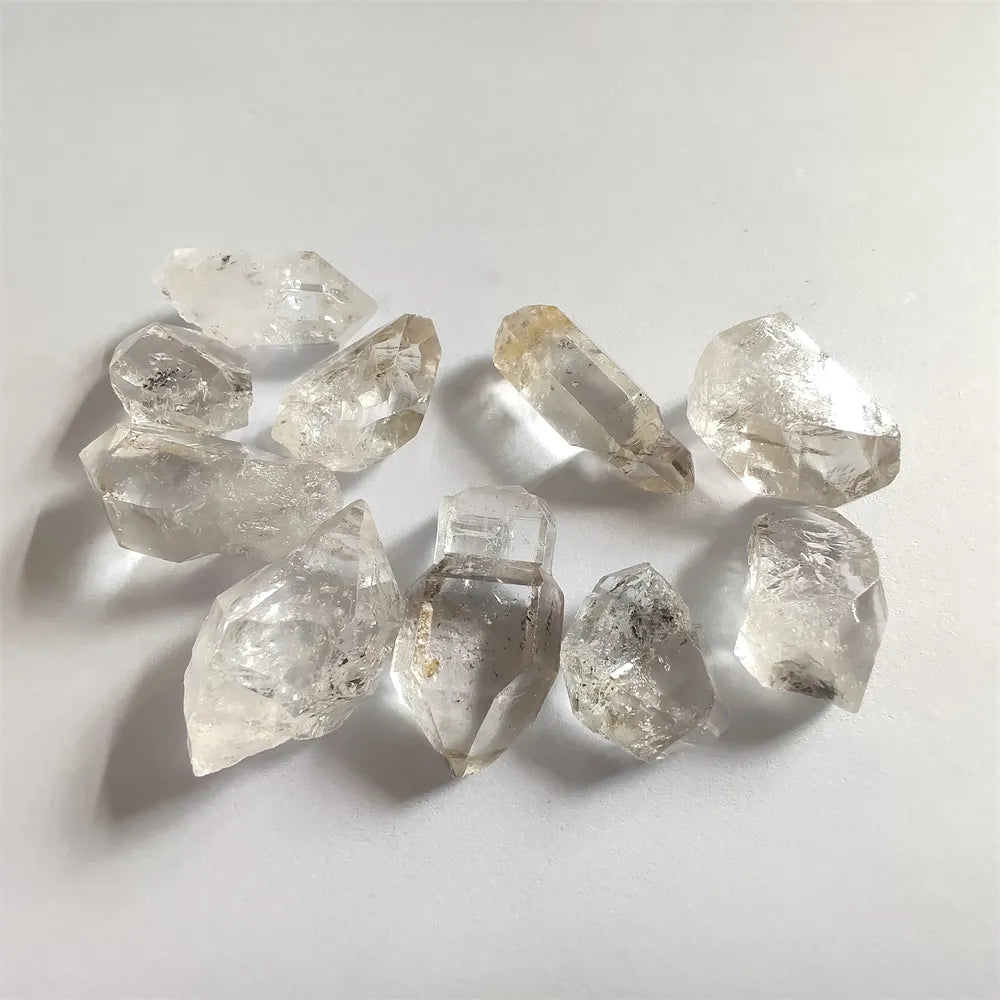 Herkimer Natural Clear Crystal White Quartz Cluster Points Pillar Column Terminated Wand Specimen Healing Reiki Mineral