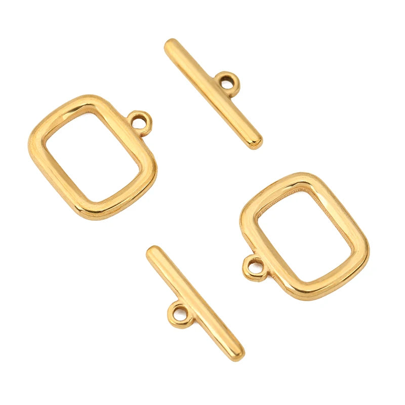 5 Sets Stainless Steel / Gold Rectangle OT Toggle Clasp Hooks DIY Jewelry Making