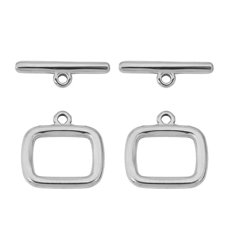 5 Sets Stainless Steel / Gold Rectangle OT Toggle Clasp Hooks DIY Jewelry Making