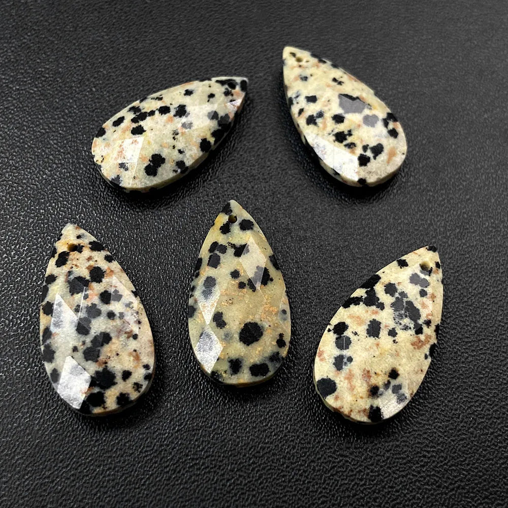 2PCS Natural Water Drop Stone 13X25mm Faceted Top Drilled Pendant Earrings Charm