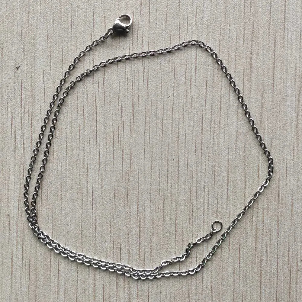 100pcs 1.5mm 2mm Stainless Steel chain Necklaces lobster clasp jewelry 45cm 50cm 60cm Wholesale