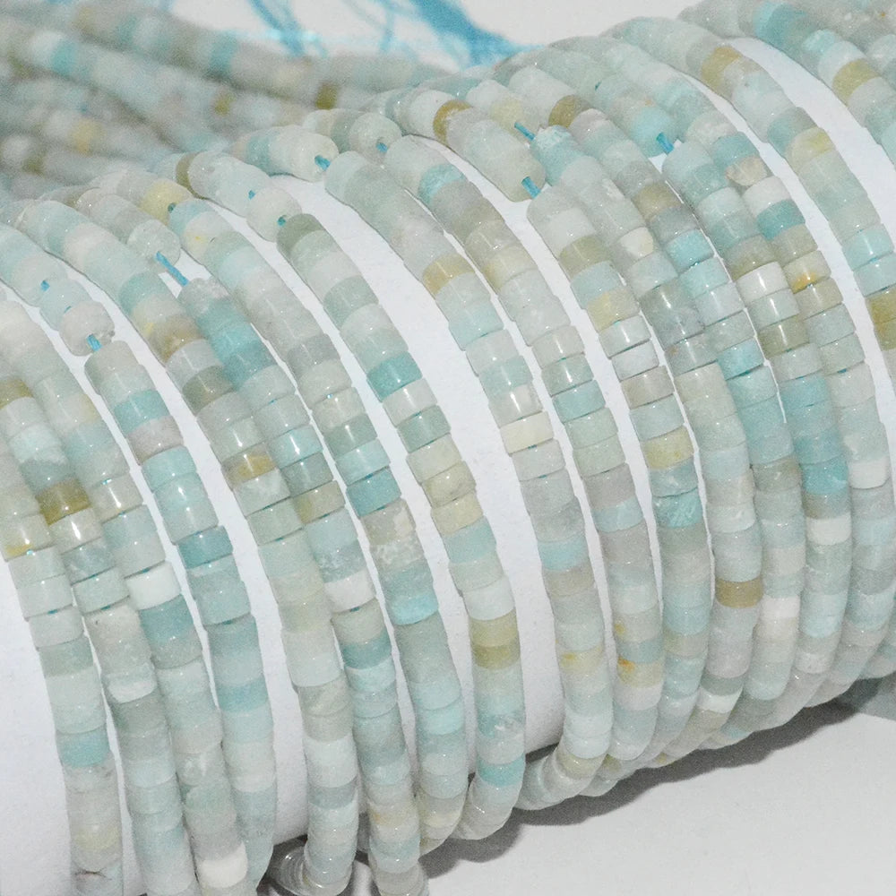 Natural Amazonite Flat Tube / Heishi Beads 2x4mm