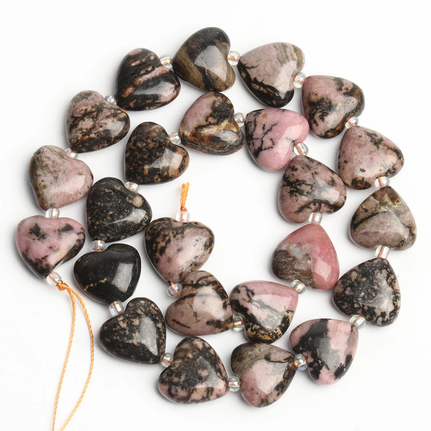 14mm AA Love Heart Natural Stone Loose Beads for Jewelry Making Diy approx 23pcs