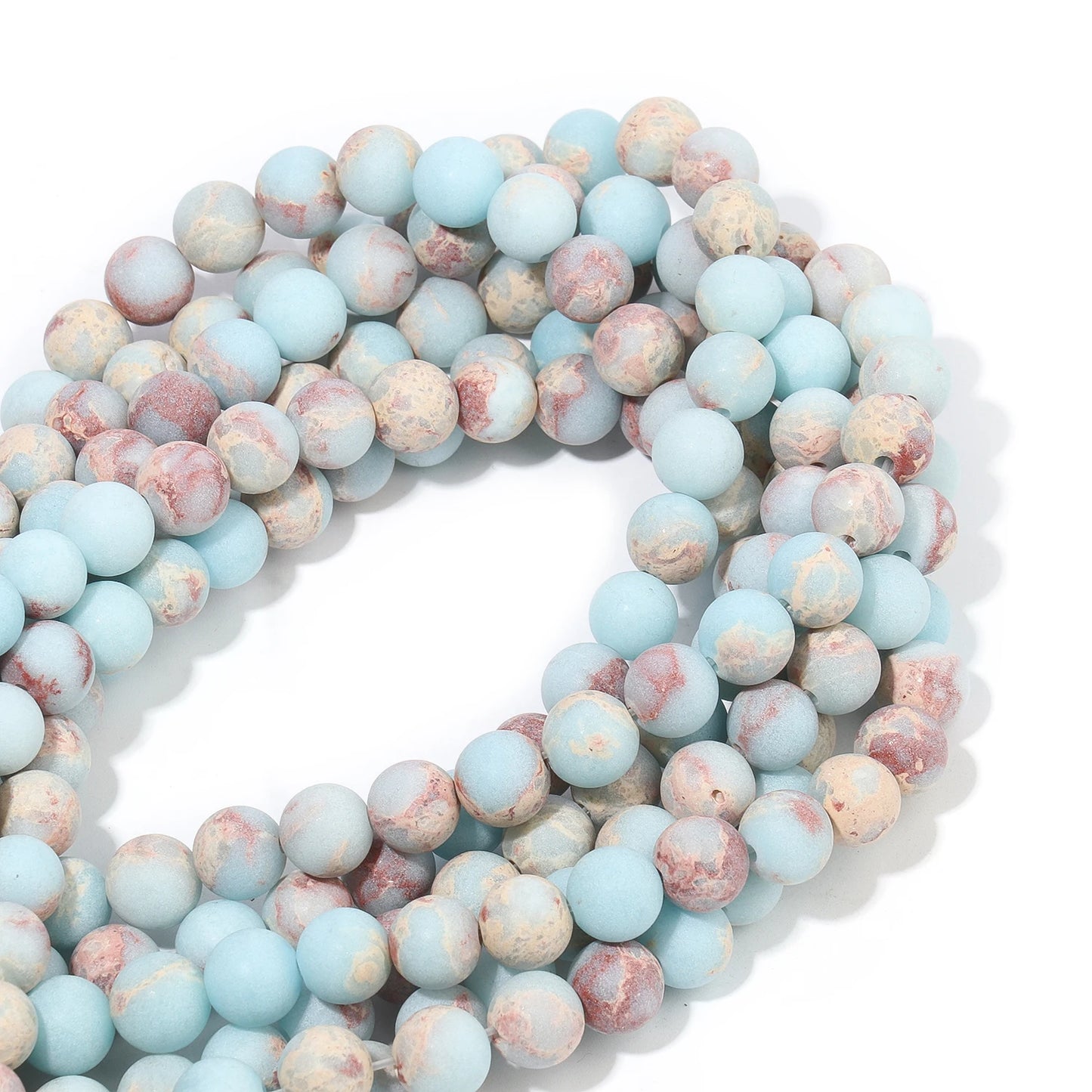 Natural Stone Matte Dull Polish Snakeskin Jaspers Beads For Jewelry Making  15''