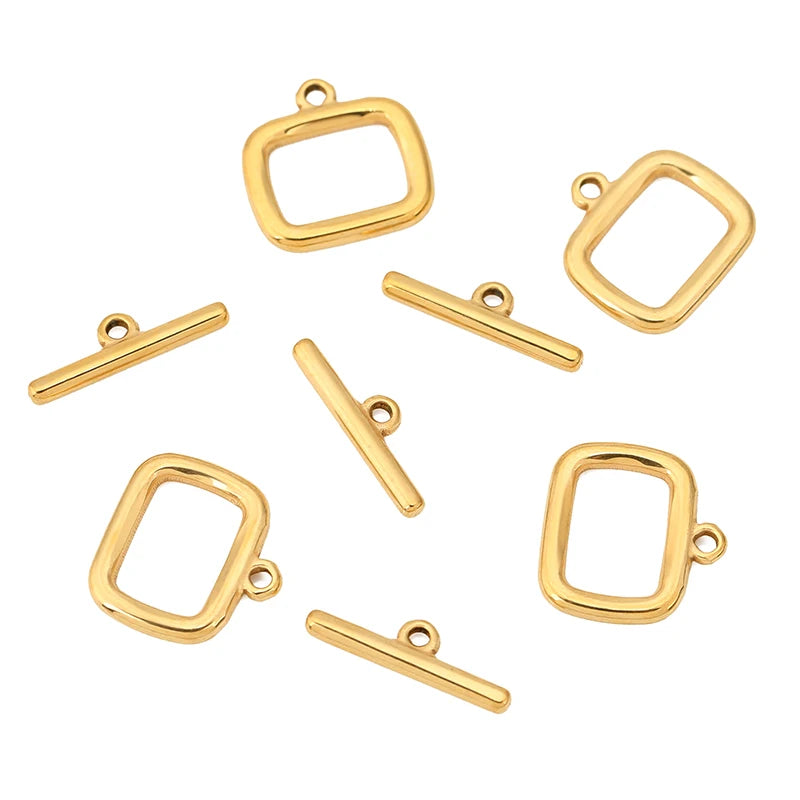 5 Sets Stainless Steel / Gold Rectangle OT Toggle Clasp Hooks DIY Jewelry Making