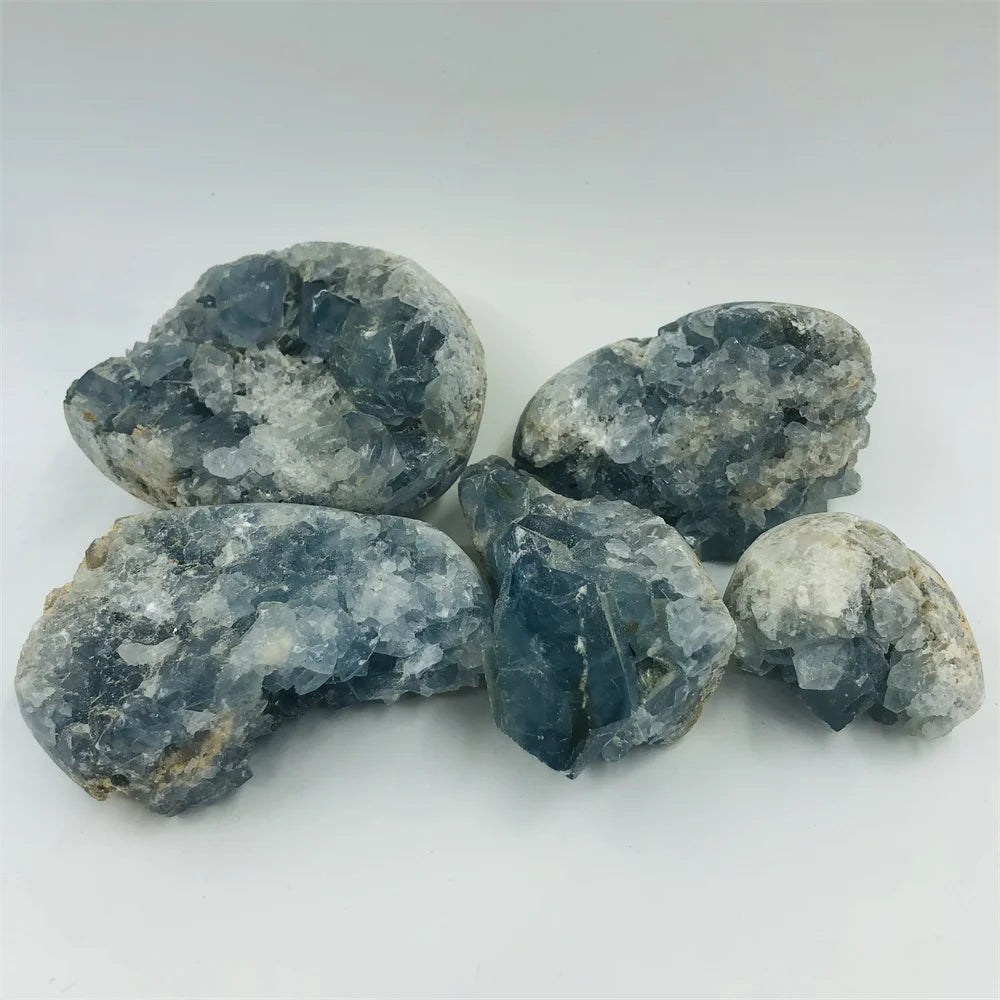 Madagascar Natural Blue Celestite Crystal Cluster Mineral Specimen For Decoration Home Decor