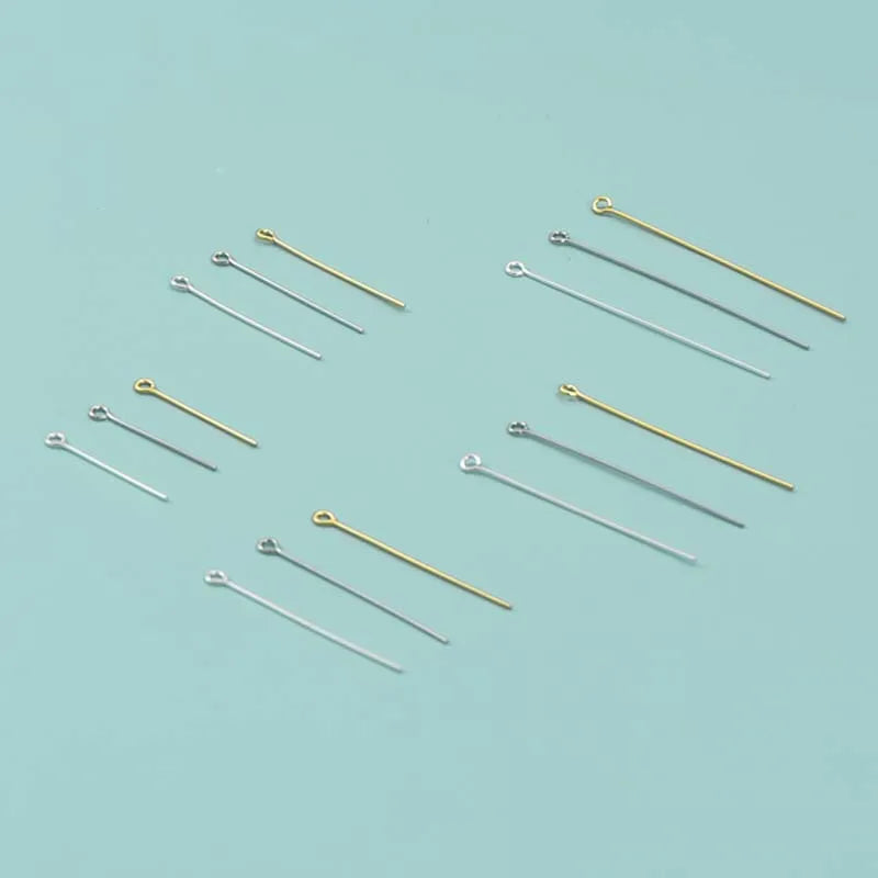 10pcs Solid 925 Sterling Silver Needle Pins Gold Earring Necklace Connector Part Base DIY Jewelry Making Findings