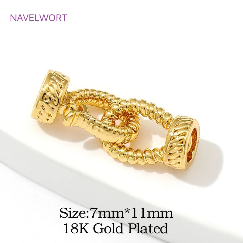18K Gold Plated Brass Pearl Clasp Lock,Brass Connector Clasps End Caps Fastener