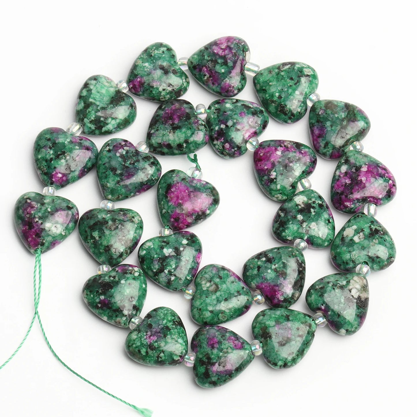 14mm AA Love Heart Natural Stone Loose Beads for Jewelry Making Diy approx 23pcs