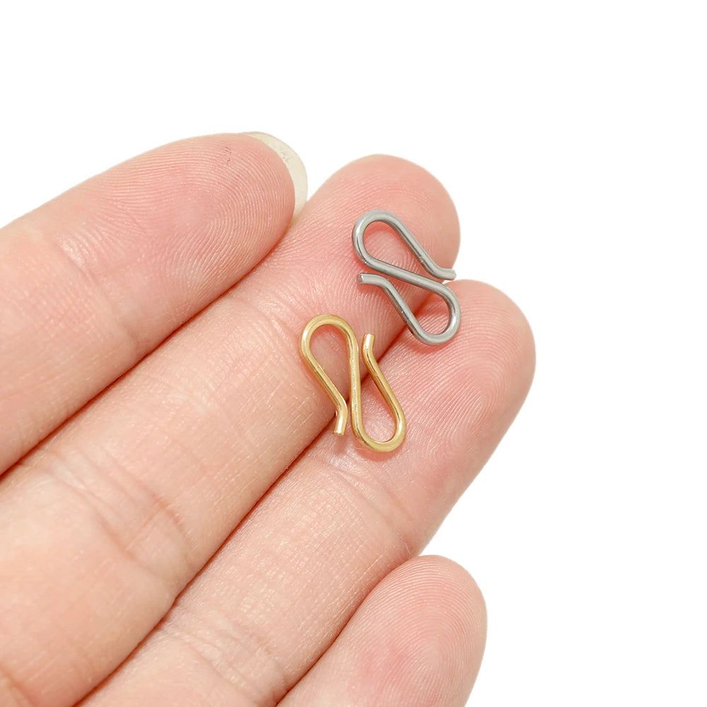 20pcs Stainless Steel/Gold Plated S Shape Clasps DIY Necklace Hooks Connectors