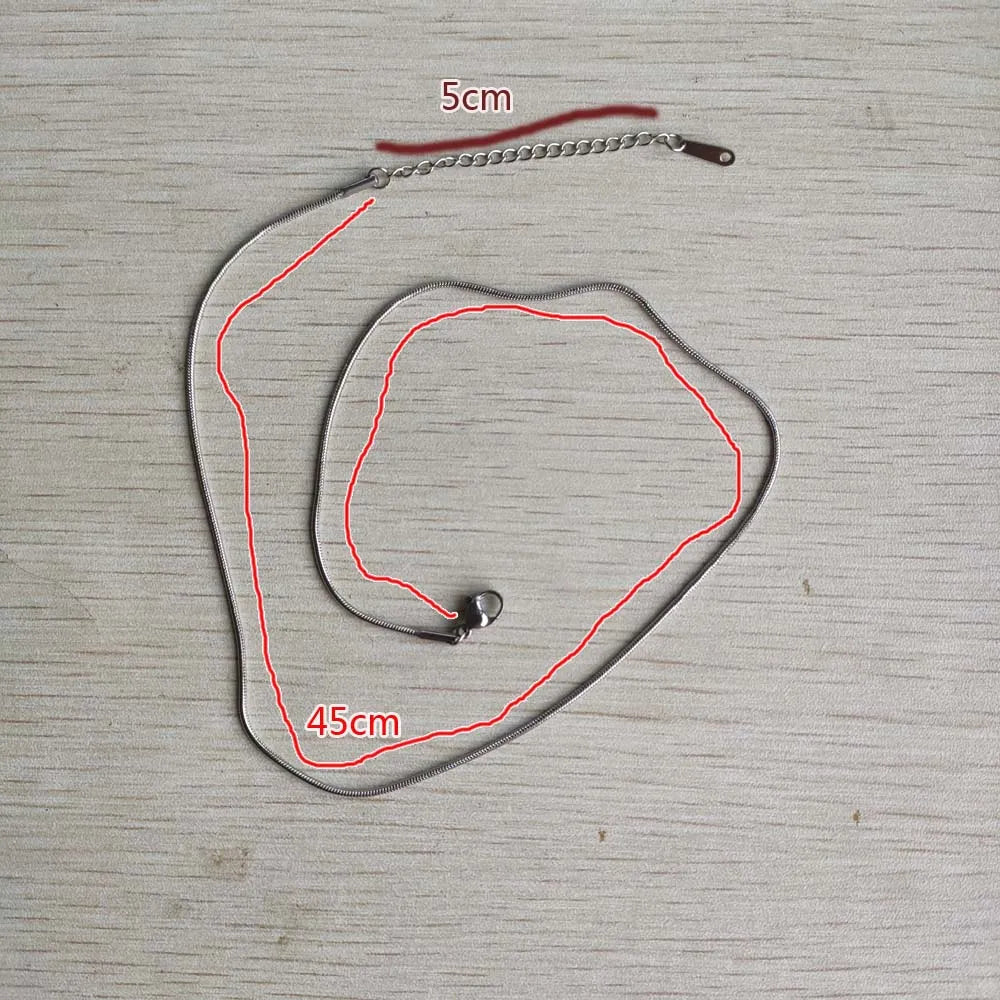 50pcs 0.9mm 1.2mm Stainless Steel Snake Chain Necklaces 45cm+5cm Lobster Clasp DIY Jewelry Accessories Wholesale