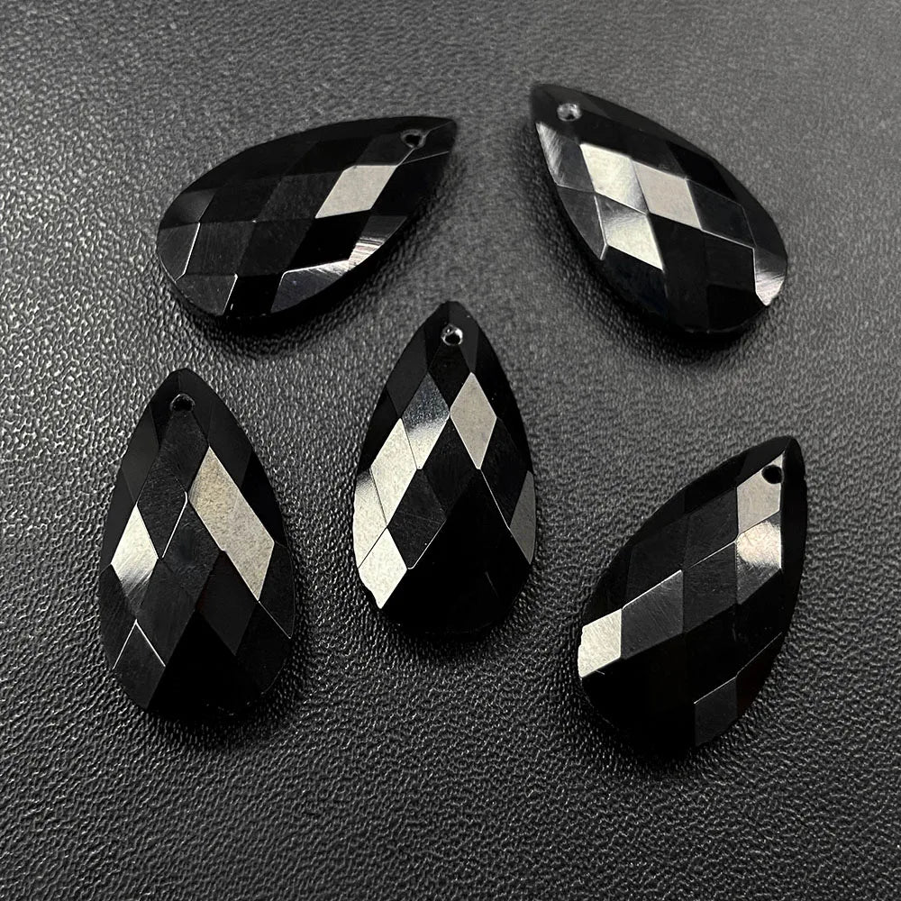 2PCS Natural Water Drop Stone 13X25mm Faceted Top Drilled Pendant Earrings Charm