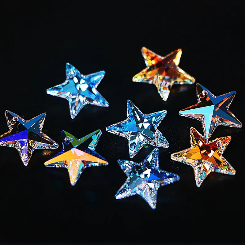 15PCS 18mm Luxury Crystal Beads AB Color Beads for Jewelry Making Supplies STAR Shape