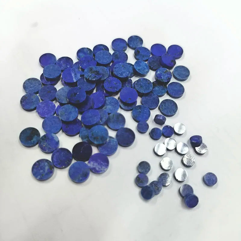 50PCS/Lot Round Coin Shape Natural Stone Lapis Lazuli Gems Double Flat