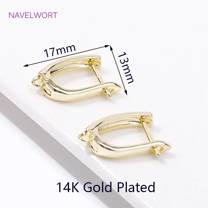 18K Gold Plated/Rhodium Smooth Earring Hook Clasps High Quality Ear Wire Hooks